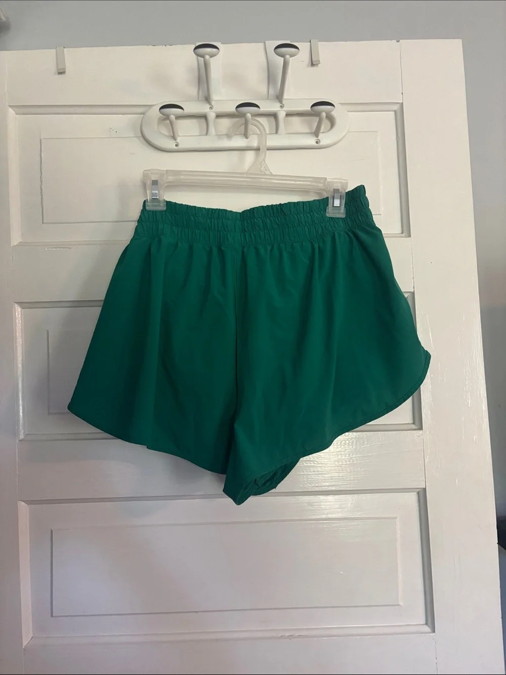 Women's Athletic Green Shorts - Lightweight Run/Workout Shorts